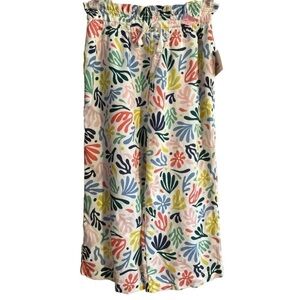 Free Assembly Girls Elastic Pull On Wide Leg Palazzo Pant. Lightweight Colorful